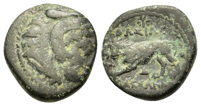 Kings of Macedon. Kassander (305-298 BC). AE Half Unit (16mm, 3.10g). Pella or A...