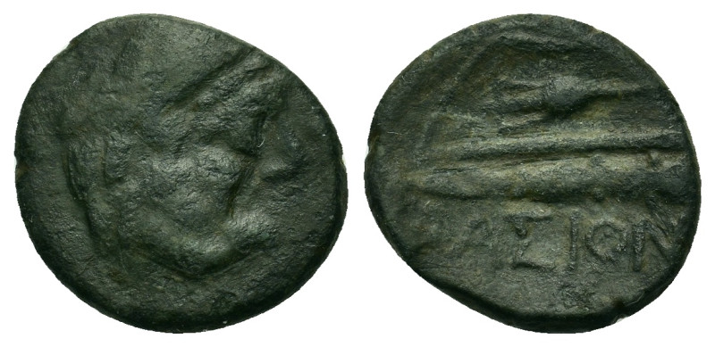 Island of Thrace, Thasos, c. 168/7-90/80 BC. Æ (15mm, 2.60g). Head of Herakles r...