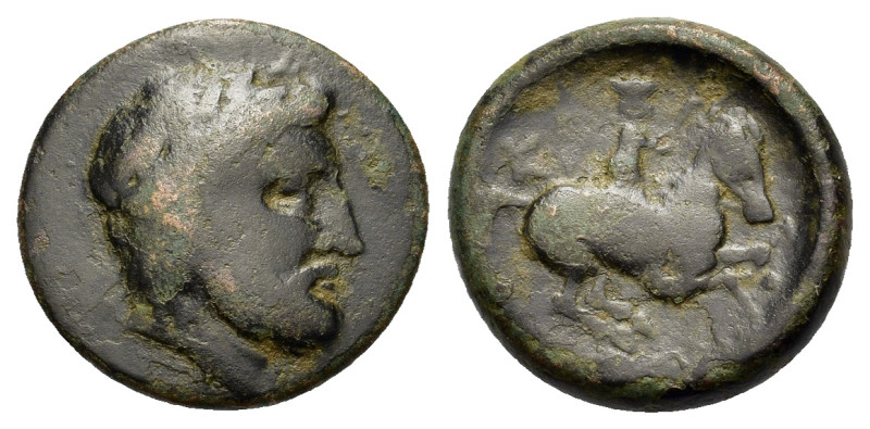 Thessaly, Krannon, c. 350-300 BC. Æ Dichalkon (18,2mm, 4.6g). Laureate head of P...