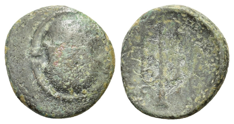 Boeotia, Federal Coinage, c. 338-300 BC. Æ Chalkous (13,8mm, 1.70g). Boeotian sh...