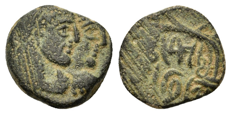 Nabataea, Aretas IV and Shaqilat (9 BC-AD 40). Æ (14,8mm, 3g). Petra, 20-40. Jug...