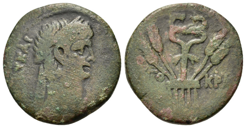 Claudius (41-54). Egypt, Alexandria. Æ Diobol (28mm, 7.10g), year 10 or 11. Laur...