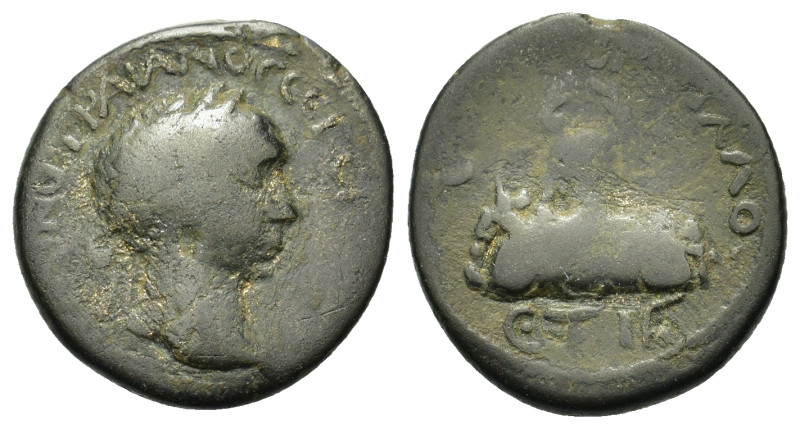 Trajan (98-117). Cappadocia, Caesarea. Æ (23mm, 3.20g), year 16 (113/4). Laureat...