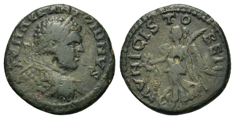 Caracalla (198-217). Macedon, Stobi. Æ (27mm, 6.10g). Laureate and cuirassed bus...