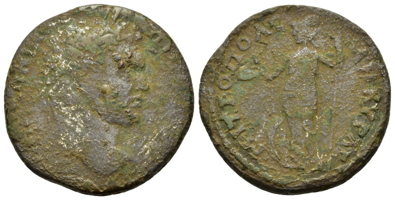 Caracalla (197-217). Galatia, Ancyra. Æ (33mm, 12.90g). Laureate head r. R/ Athe...