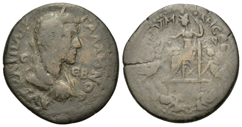 Gallienus (253-268). Phrygia, Prymnessus. Æ (40mm, 17.90g). Laureate, draped and...