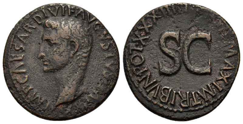 Augustus (27 BC-AD 14). Æ As (28mm, 10.70g). Rome, AD 11-2. Bare head l. R/ Lege...