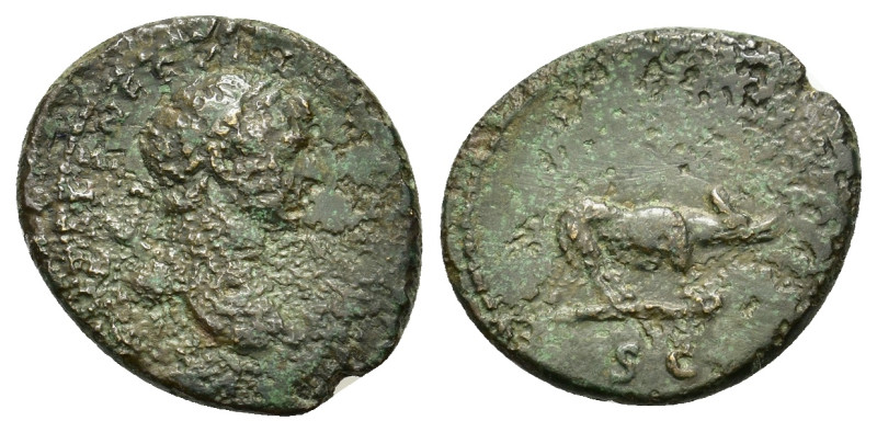 Trajan (98-117). Æ Quadrans (18mm, 2.70g). Rome, before AD 103. Laureate head r....