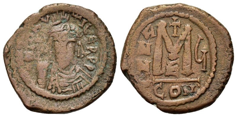 Maurice Tiberius (582-602). Æ 40 Nummi (28,3mm, 10.7g). Constantinople, year 6 (...