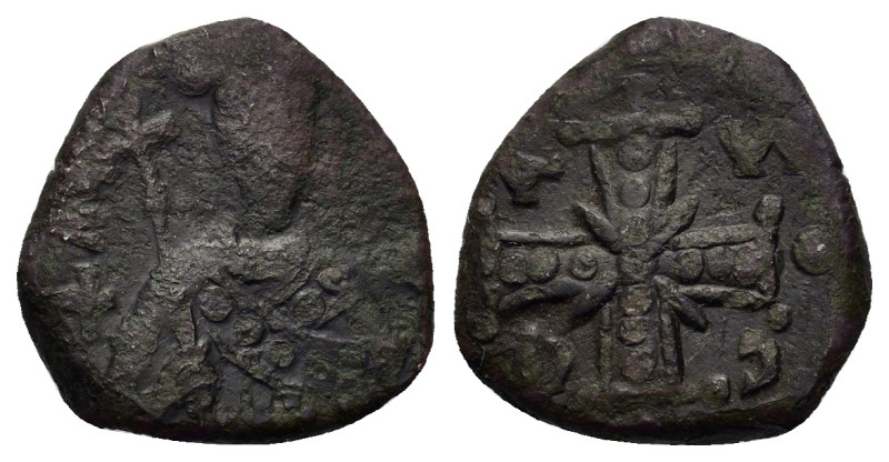 Alexius I Comnenus (1081-1118). Æ Tetarteron (16mm, 2.80g). Thessalonica. Crowne...