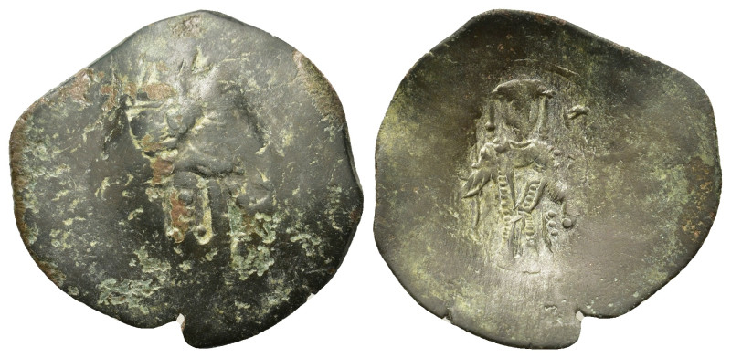 Isaac II Angelus (1185-1195). BI Aspron Trachy (22,6mm, 1.4g). Constantinople. V...