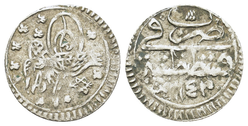 Ottoman AR coin to be catalog (17mm, 0.60g). Dated 1143(?). Good Fine