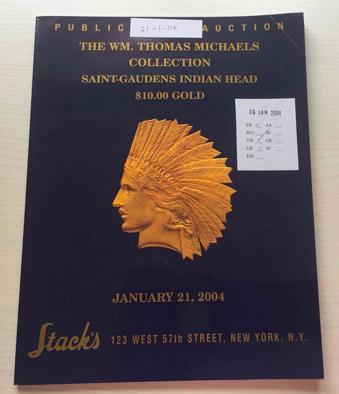 Stack's The W.M. Thomas Michaels Collection Saint-Gaudens Indian Head $10.00 Gol...