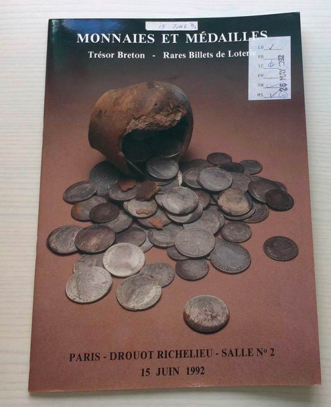 Weil A. Monnaies et Medailles Tresor Breton Rares Billets de Loterie. Paris 15 J...