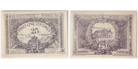 Albert Ier 1889-1922
Billet de 25 Centimes, 1920, 
Réf: G. Mc a
Conservation : PCGS CHOICE XF 45 Serial #N/A
La pénurie de petites espèces à la fin de...