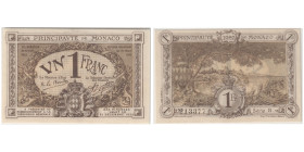 Billet de 1 Franc Brun 1920, Monaco
Ref : G. Mc c
Conservation : PCGS UNC 62. Rare