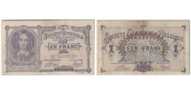 BELGIQUE
Société Générale de Belgique
1 franc, 1916 - German Occupation WWI
Ref: Pick #86b
Conservation : PCGS About UNC 50
Serial # Q2568030 12.09; S...