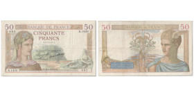 Billet de 50 Francs - 25.4; Sign.: Boyer & Strohl, 1935
Ref : F. 17/8, Pick# 81
Conservation : PCGS VF 20
Serial # K.1420 35484982