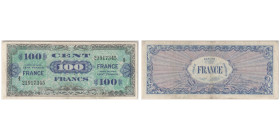 France - Allied Military Currency
Billet de 100 Francs - Block 4; France on Back, 1944, 2nd Issue; Numbered at Forbes
Ref : Pick# 123c VF. 25/4
Conser...