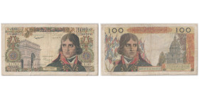 Billet de 100 Nouveaux Francs - 5.4; Sign.: D'Ambrières, Tondu & Gargam, 1962
Ref : F. 59/15, Pick#144a
Conservation : PCGS CHOICE FINE 15
Serial # V....