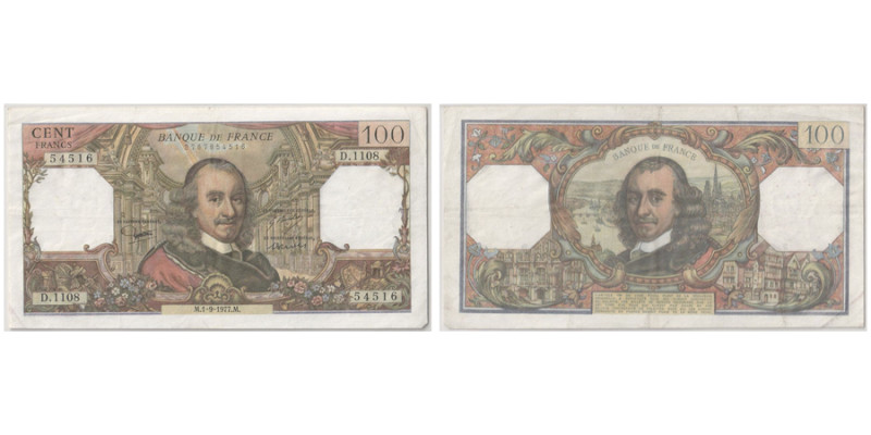 Billet de 100 Francs - 1.9; Sign.: Bouchet, Tronche & Strohl, 1977
Ref : F. 65/5...