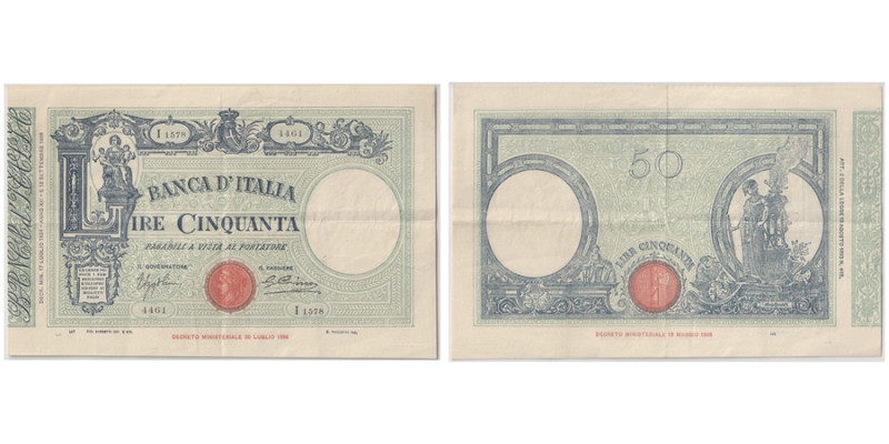 Banca D'Italia 50 Lire - 17.07, 1935, Sign.: Azzolini & Cima
Ref : Pick#47c
Cons...