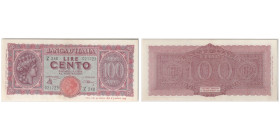 Banca D'Italia 100 Lire 1944, Sign.: Introna & Urbini
Ref : Pick#75a
Conservation : PCGS CHOICE AU 58
Serial #Z248 021723, Seal Type A