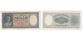 Banca D'Italia 1000 Lire 1949, Sign.: Einaudi & Urbini
Ref : Pick#88b
Conservation : PCGS VF 30
Serial # N246 046181 Printer : IPS / OC-V Seal Type B ...