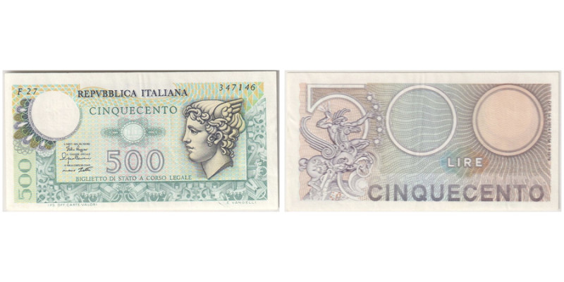 500 Lire 1979 Sign.: Ruggiero, Impallomeni & Beni
Ref : Pick# 94 G#BS26C
Conserv...