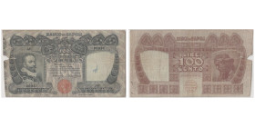 Banco di Napoli
100 Lire, 1911
Ref : Pick# S857
Conservation : PCGS CHOICE FINE 15
Serial # J-K 00637 Printer: OCV