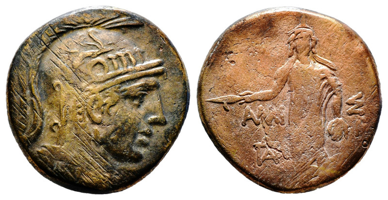 PONTUS, Amisos . Circa 85-65 BC. Æ (19,40 gr - 28,94 mm)
 Head of Athena Parthen...