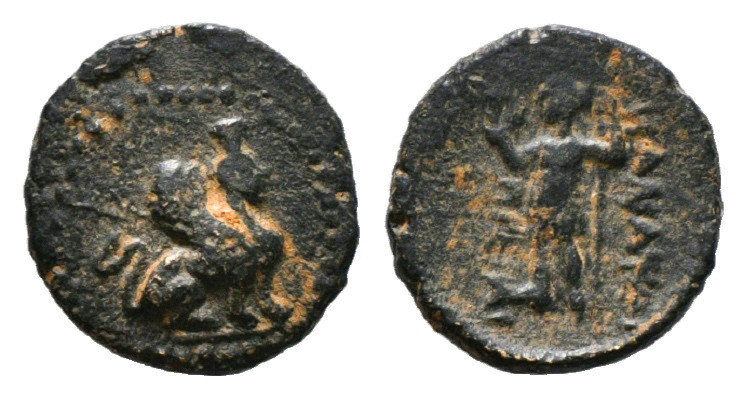 PAMPHYLIA. Perge. Ae (Circa 260-230 BC).
Obv: Sphinx seated right, wearing kalat...