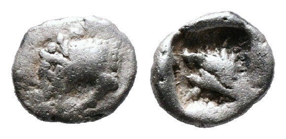 CARIA, Mylasa Circa 520-490 BC. 
AR Obol 0,90gr 8,80mm Persic standard. Forepart...