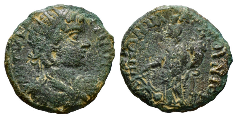 PISIDIA. Antioch. Caracalla (198-217). Ae.
Obv: ANTONINVS PIVS AVG.
Laureate, dr...