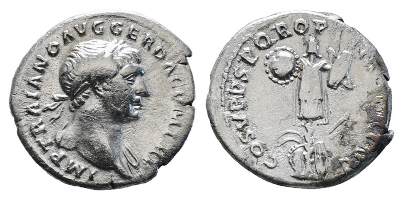 TRAJAN (98-117). Denarius. Rome.
Obv: IMP TRAIANO AVG GER DAC P M TR P.
Laureate...