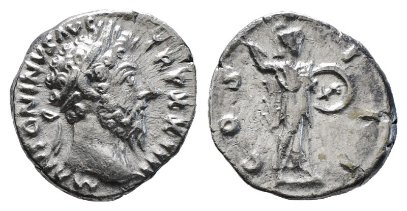 MARCUS AURELIUS (161-180). Denarius. Rome.
Obv: ANTONINVS AVG TR P XXIIII.
Laure...