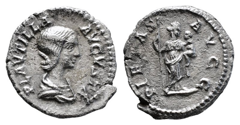 JULIA DOMNA (Augusta, 193-217). Denarius. Rome.
Obv: IVLIA AVGVSTA.
Draped bust ...