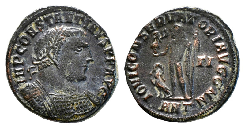 CONSTANTIUS I (Caesar, 293-305). Follis. Rome.
Obv: CONSTANTIVS NOB CAES.
Laurea...