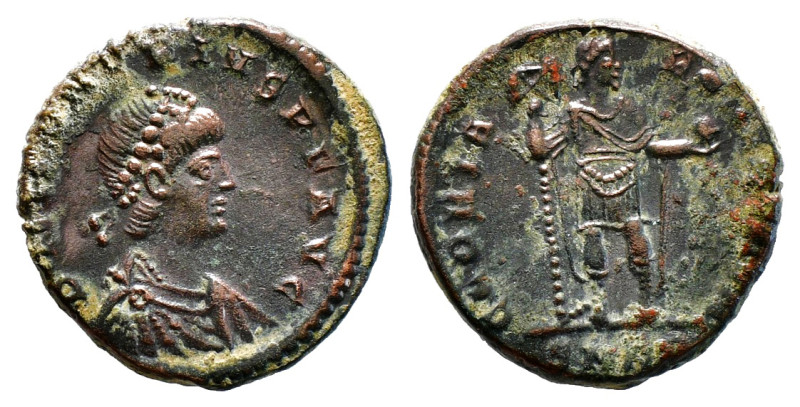 CONSTANTIUS II (337-361). Follis. Cyzicus.
Obv: D N CONSTANTIVS P F AVG.
Diademe...