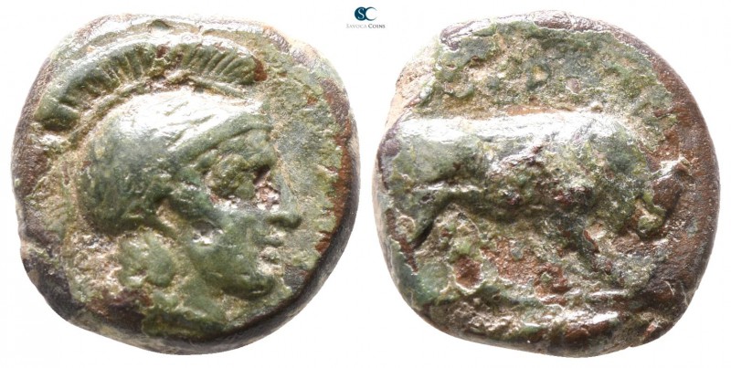 Lucania. Thourioi 435-405 BC. 
Bronze Æ

14mm., 4,47g.



nearly very fin...