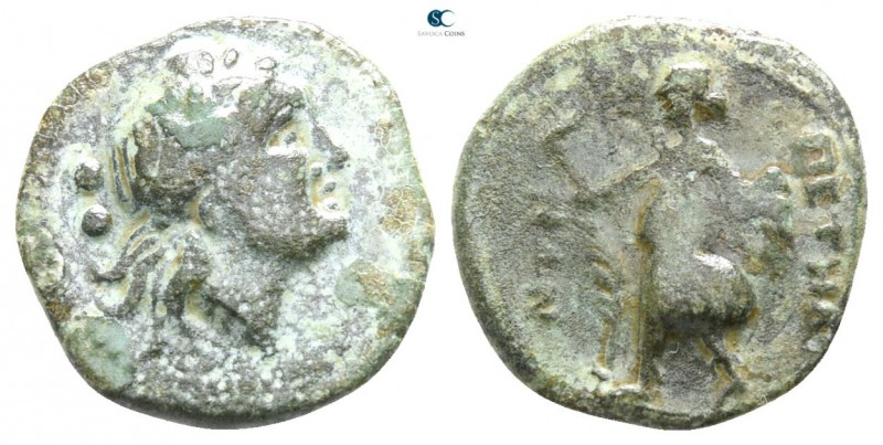 Bruttium. Petelia circa 215-210 BC. 
Sextans Æ

12mm., 2,10g.



nearly v...
