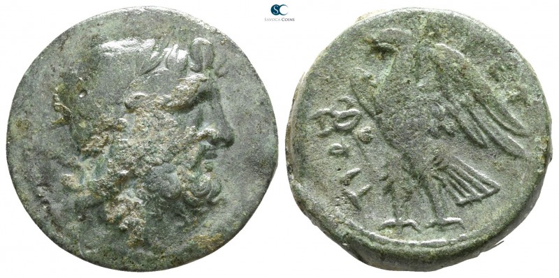Bruttium. The Brettii 214-211 BC. 
Unit Æ

19mm., 7,66g.



very fine
