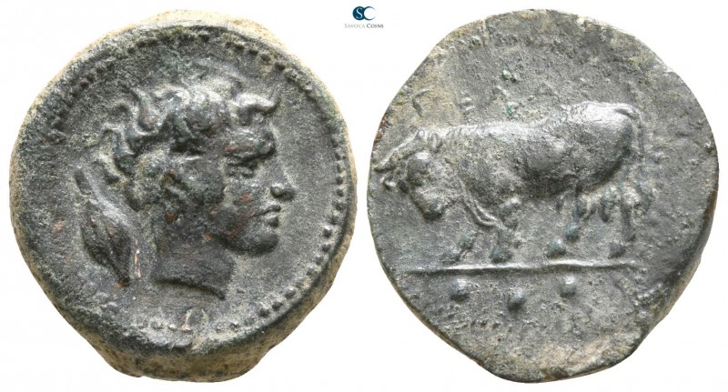 Sicily. Gela circa 420-405 BC. 
Trias Æ

17mm., 4,81g.



very fine