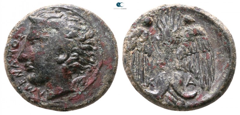 Sicily. Katane 415-403 BC. 
Trionkia Æ

13mm., 1,85g.



very fine