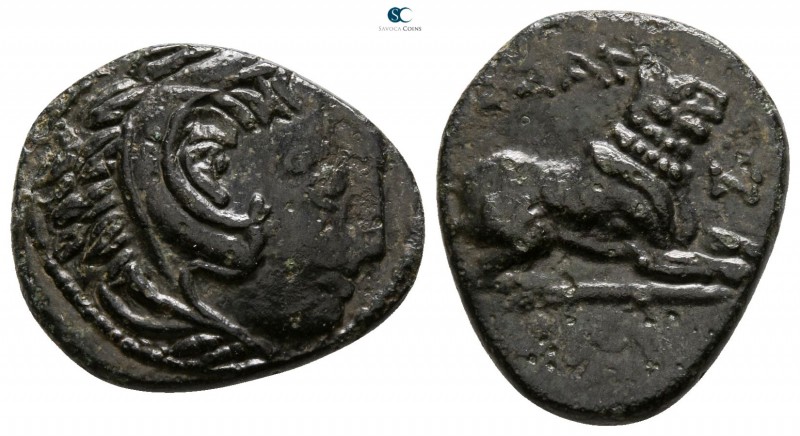 Kings of Macedon. Kassander 306-297 BC. 
Bronze Æ

15mm., 2,89g.



nearl...