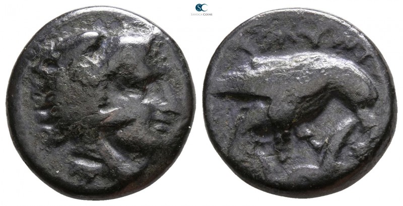 Kings of Macedon. Amyntas III 393-369 BC. 
Bronze Æ

14mm., 3,87g.



nea...