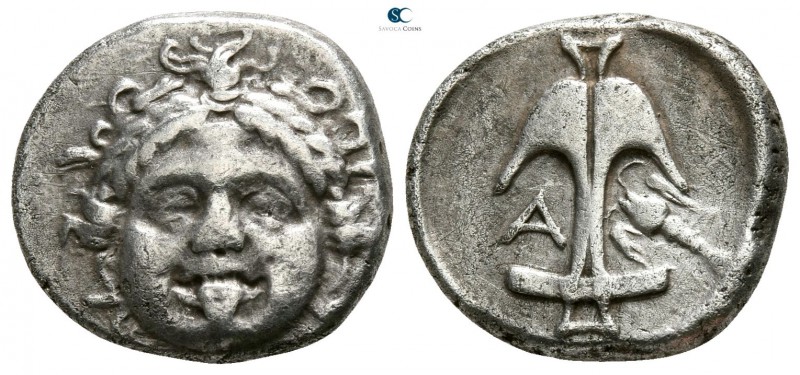 Thrace. Apollonia Pontica circa 420-300 BC. 
Drachm AR

13mm., 2,77g.



...