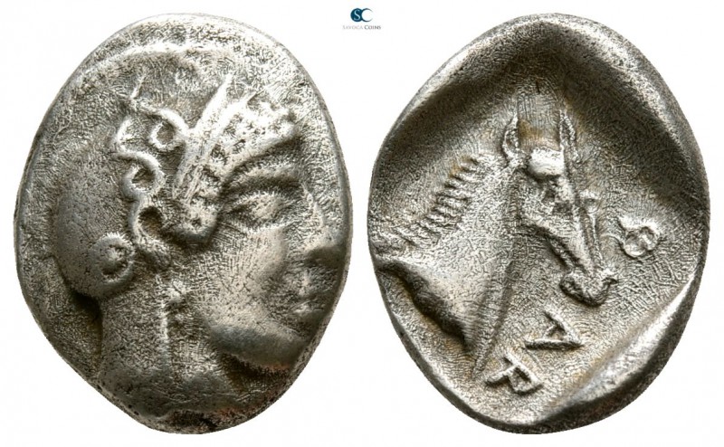 Thessaly. Pharsalos 450-420 BC. 
Hemidrachm AR

14mm., 2,74g.



very fin...