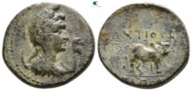 Pisidia. Antiochia circa 100-0 BC. ΑΓΑΘΟΚ- (?) (Agathok-), magistrate. Bronze Æ
