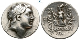 Kings of Cappadocia. Ariarathes V Eusebes Philopator 163-130 BC. Dated RY 33=130 BC. Drachm AR